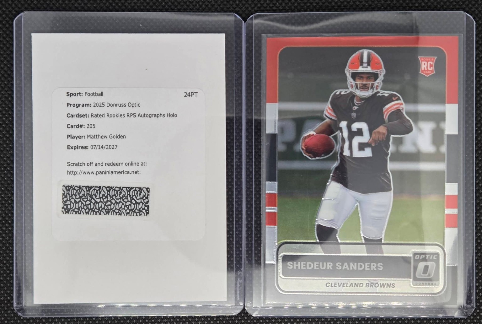 Matthew Golden & Shedeur Sanders, Autograph redemption and rookie
